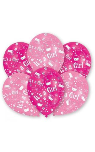 Picture of ITS A GIRL BALLOONS- 6PK
